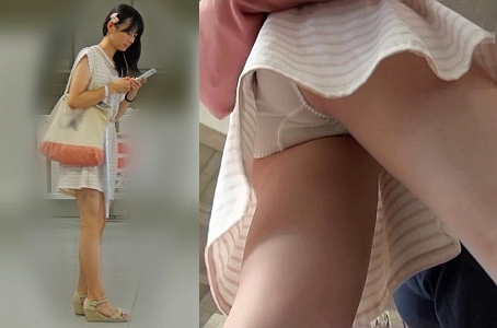 ワンピース_綿パンツ_逆さ撮り_盗撮_エロ画像03