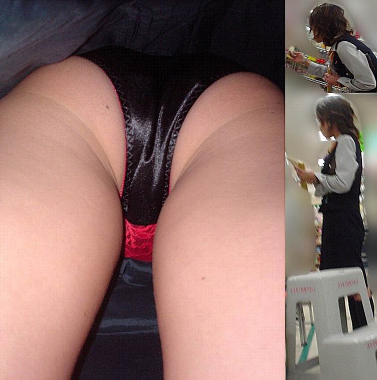 黒サテン_逆さ撮り_盗撮_エロ画像17