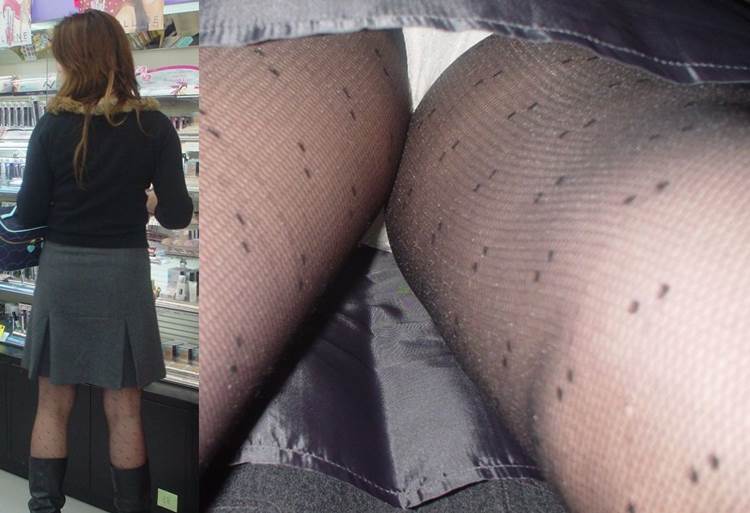 素人_逆さ撮り_黒パンスト05