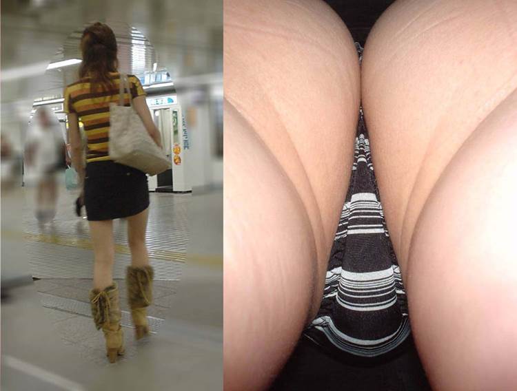 素人_Tバック_逆さ撮り_盗撮_エロ画像02