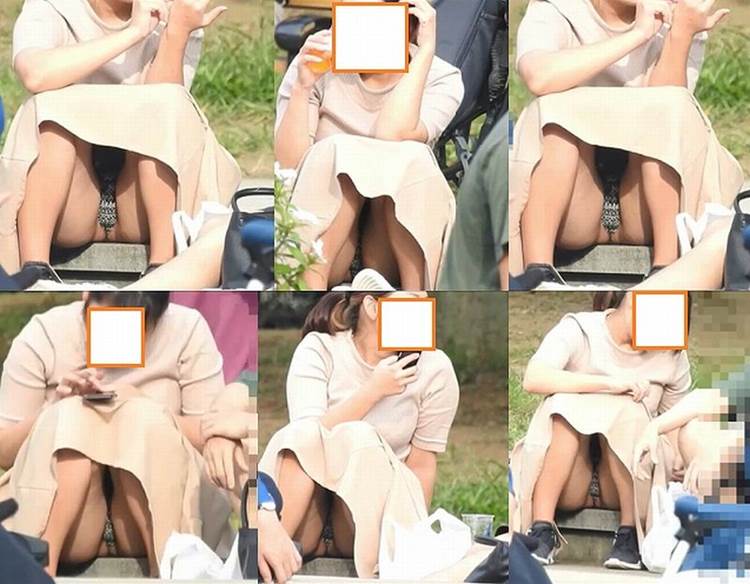 座りパンチラ_盗撮_街撮り_エロ画像12