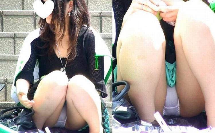 座りパンチラ_盗撮_街撮り_エロ画像11