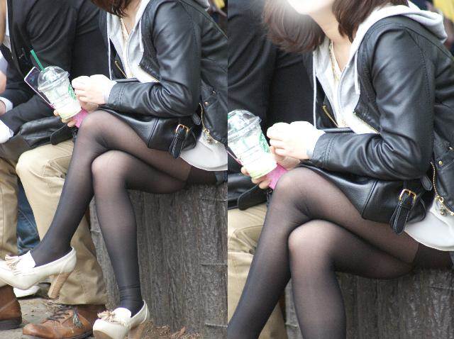 黒パンスト_冬服_素人_街撮り_エロ画像10