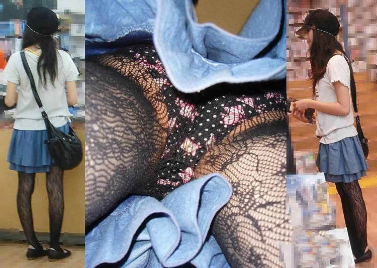 素人_網タイツ_逆さ撮り_盗撮_エロ画像19