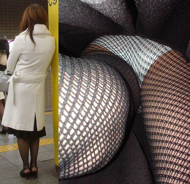 素人_網タイツ_逆さ撮り_盗撮_エロ画像03