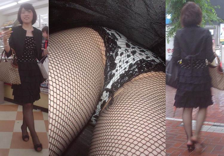 素人_網タイツ_逆さ撮り_盗撮_エロ画像08
